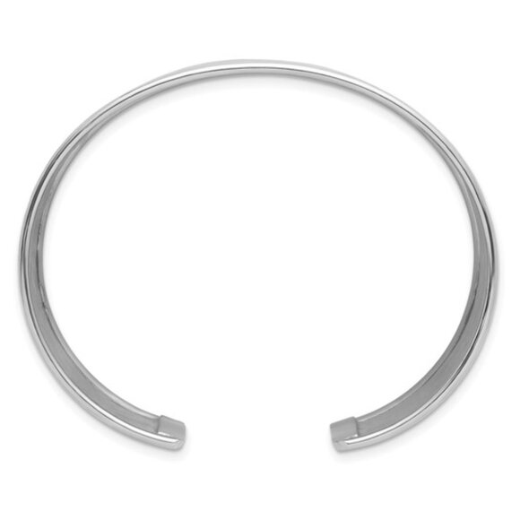 Herco Sterling Silver Rhodium-Plated 37mm Hammered Cuff Bangle – Made in Italy - Picture 4 of 4